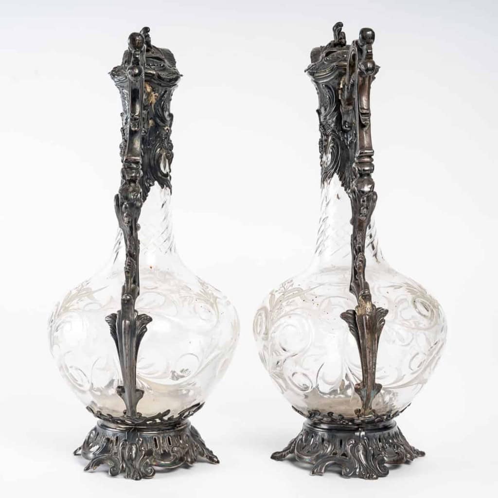 Paire de carafes en argent, XIXème siècle | Biron Paire de carafes en argent, XIXème siècle