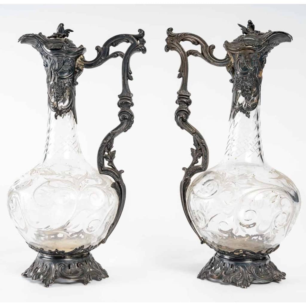 Paire de carafes en argent, XIXème siècle | Biron Paire de carafes en argent, XIXème siècle