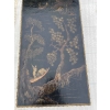 1970′ Table Basse Bronze Doré Style Baguès Decor Palmier Laque de Chine 107,5 x 47 x Hauteur 41,5 cm 18
