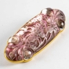 Broche Quatre Cabochons Bluets Verre Blanc Patiné Gris Sur Clinquant Rose de René LALIQUE | Biron Broche Quatre Cabochons Bluets Verre Blanc Patiné Gris Sur Clinquant Rose de René LALIQUE