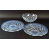 Coupe, Bol et Assiette « Poissons » verre opalescent de René LALIQUE | Biron |||||||||||||