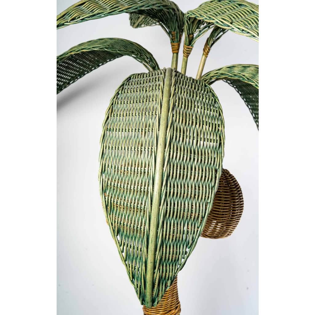 Lampadaire Palmier en osier, XXème siècle | Biron Lampadaire Palmier en osier, XXème siècle