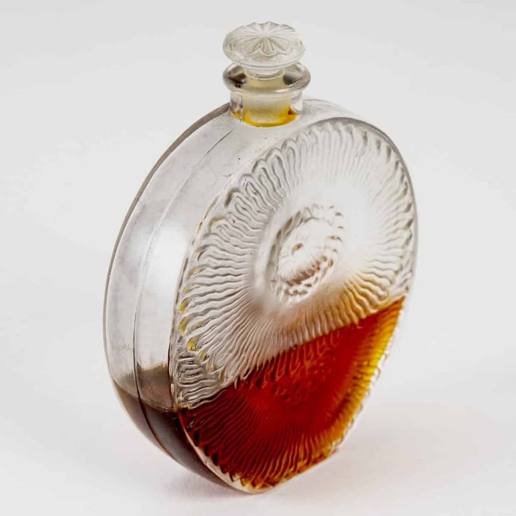 Flacon « Pavots d’Argent » verre blanc de René LALIQUE pour Roger & Gallet | Biron ||||||||