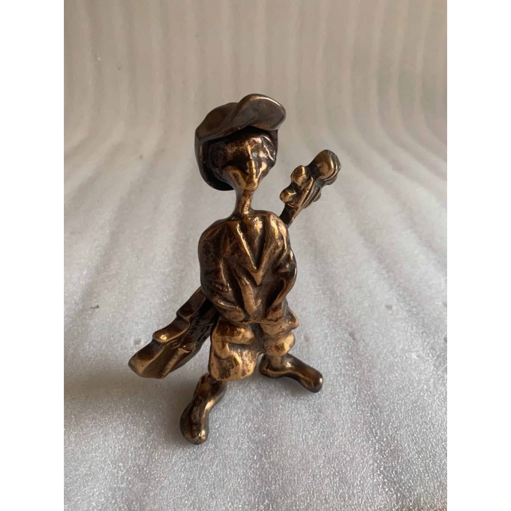 1970/80 Gavroche Et Contrebasse En Bronze , Sculpture Signée LOHE | Biron |||||