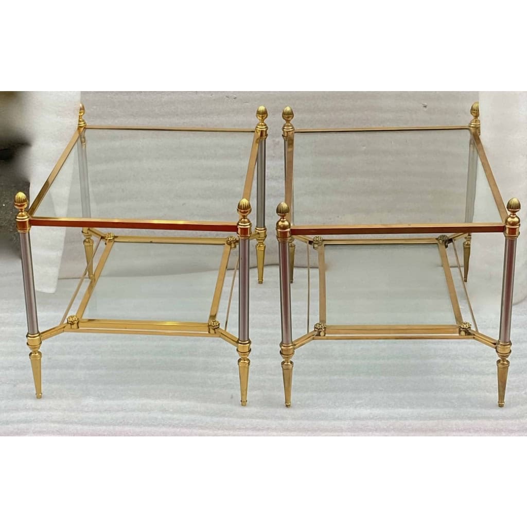 1950/70′ Paire de Bouts de Canapé Maison Jansen 48 X 61 X H 48 cm 2