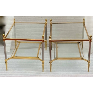 1950/70′ Paire de Bouts de Canapé Maison Jansen 48 X 61 X H 48 cm