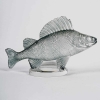 Mascotte « Perche » verre blanc patiné bleu de René LALIQUE | Biron ||||||