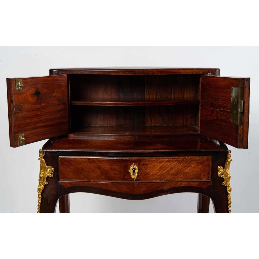 Porte bonheur en bois et plaqué porcelaine, d'époque fin XIXème siècle