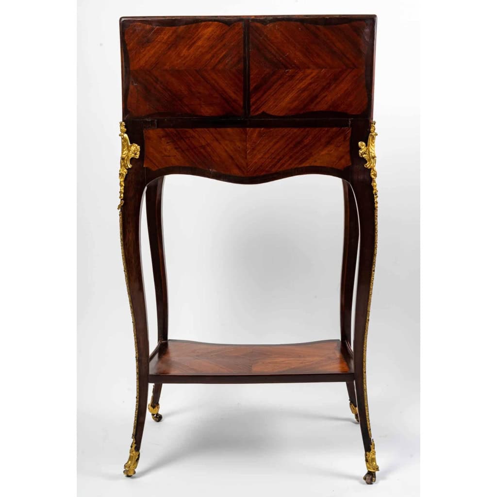 Porte bonheur en bois et plaqué porcelaine, d'époque fin XIXème siècle