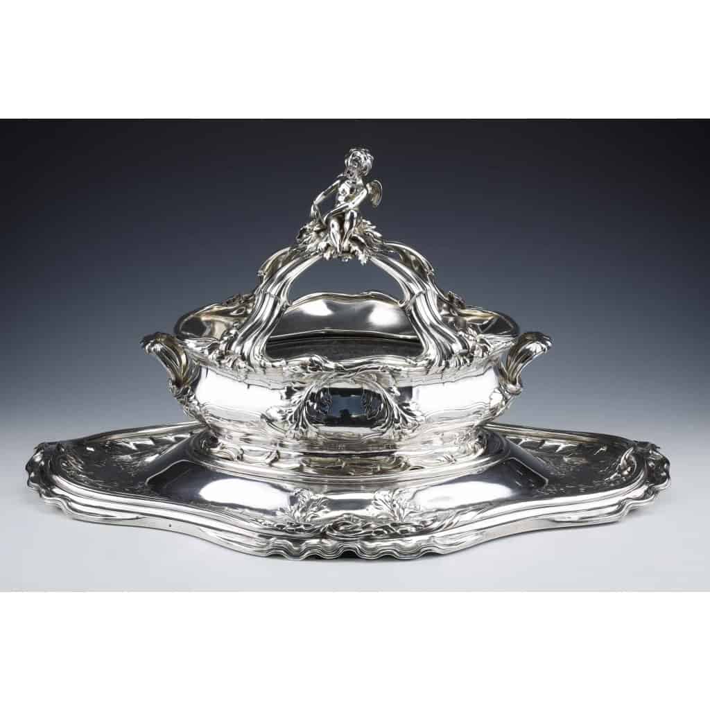ORFEVRES Risler & Carré – Important centre de table en argent massif XIXe siècle | Biron ||||||