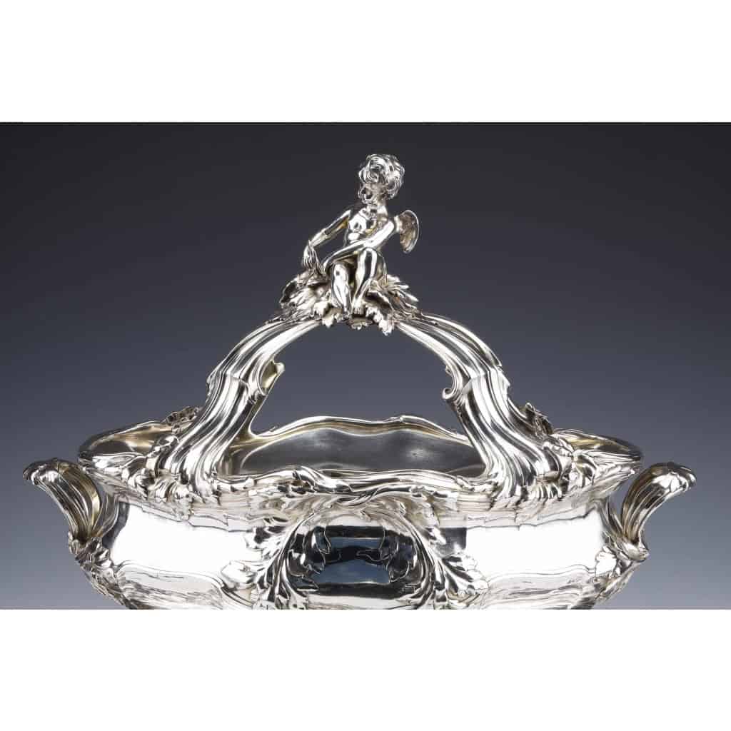 ORFEVRES Risler & Carré – Important centre de table en argent massif XIXe siècle | Biron Risler & Carré - Important centre de table en argent massif XIXe siècle