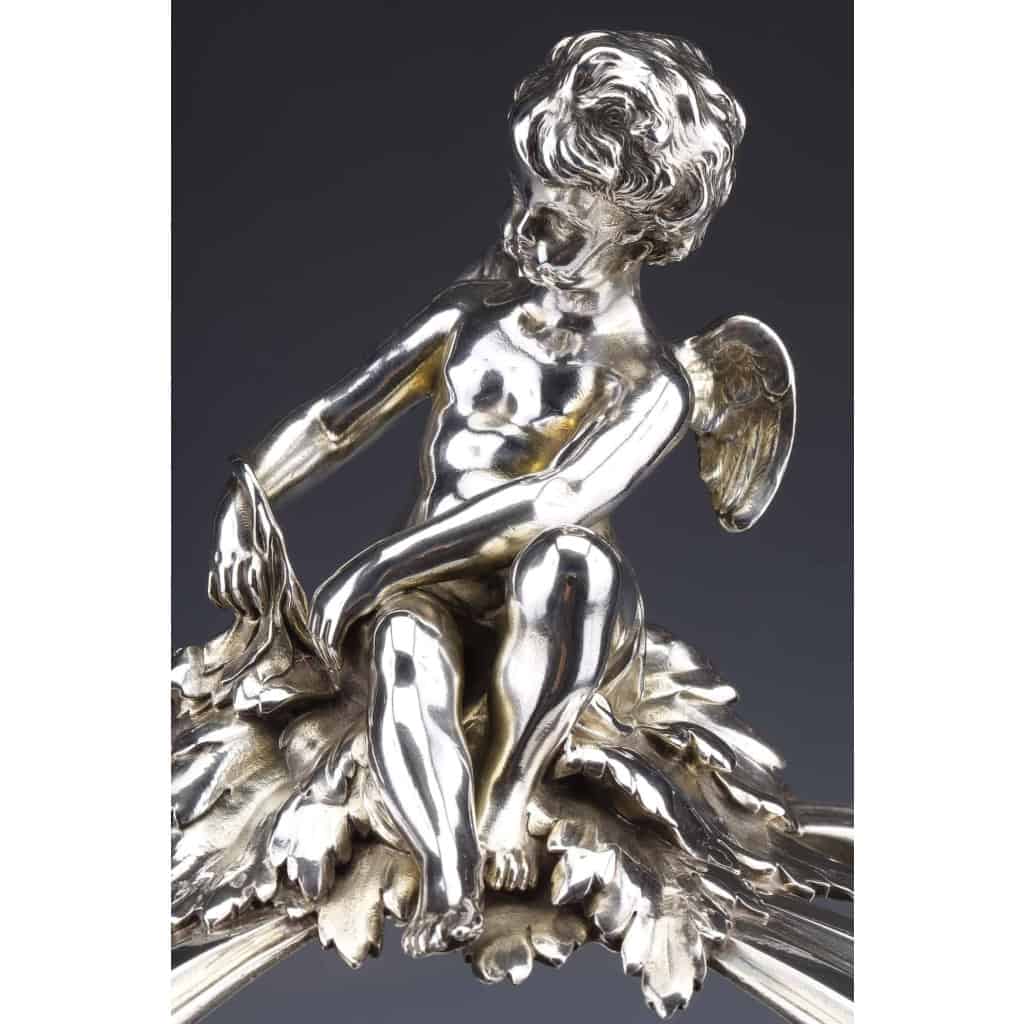 ORFEVRES Risler & Carré – Important centre de table en argent massif XIXe siècle | Biron Risler & Carré - Important centre de table en argent massif XIXe siècle