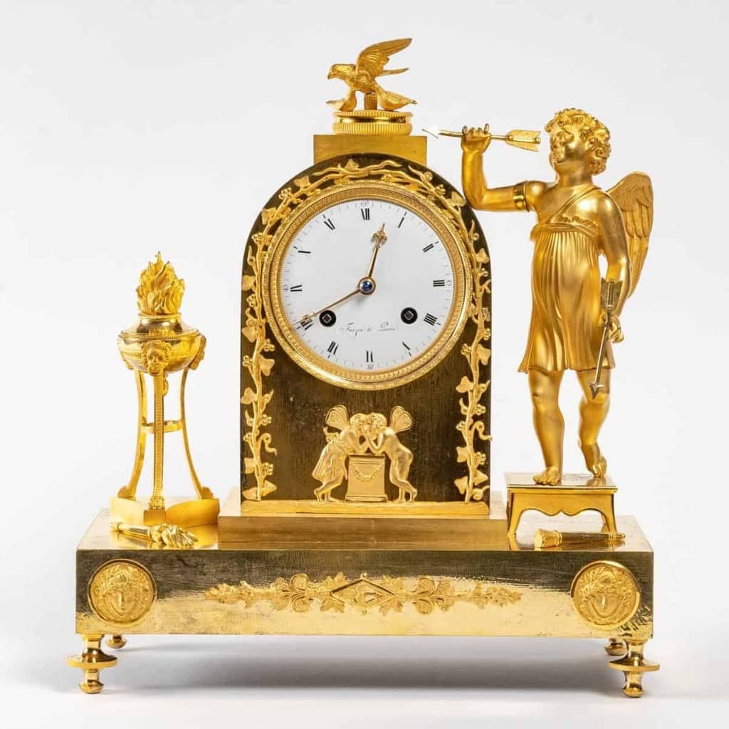 Pendule En Bronze Doré D’époque Restauration. | Biron ||||||||||||||