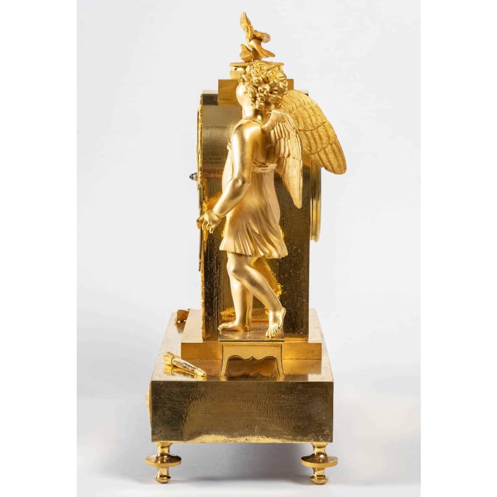 Pendule En Bronze Doré D’époque Restauration. | Biron Pendule En Bronze Doré D’époque Restauration.
