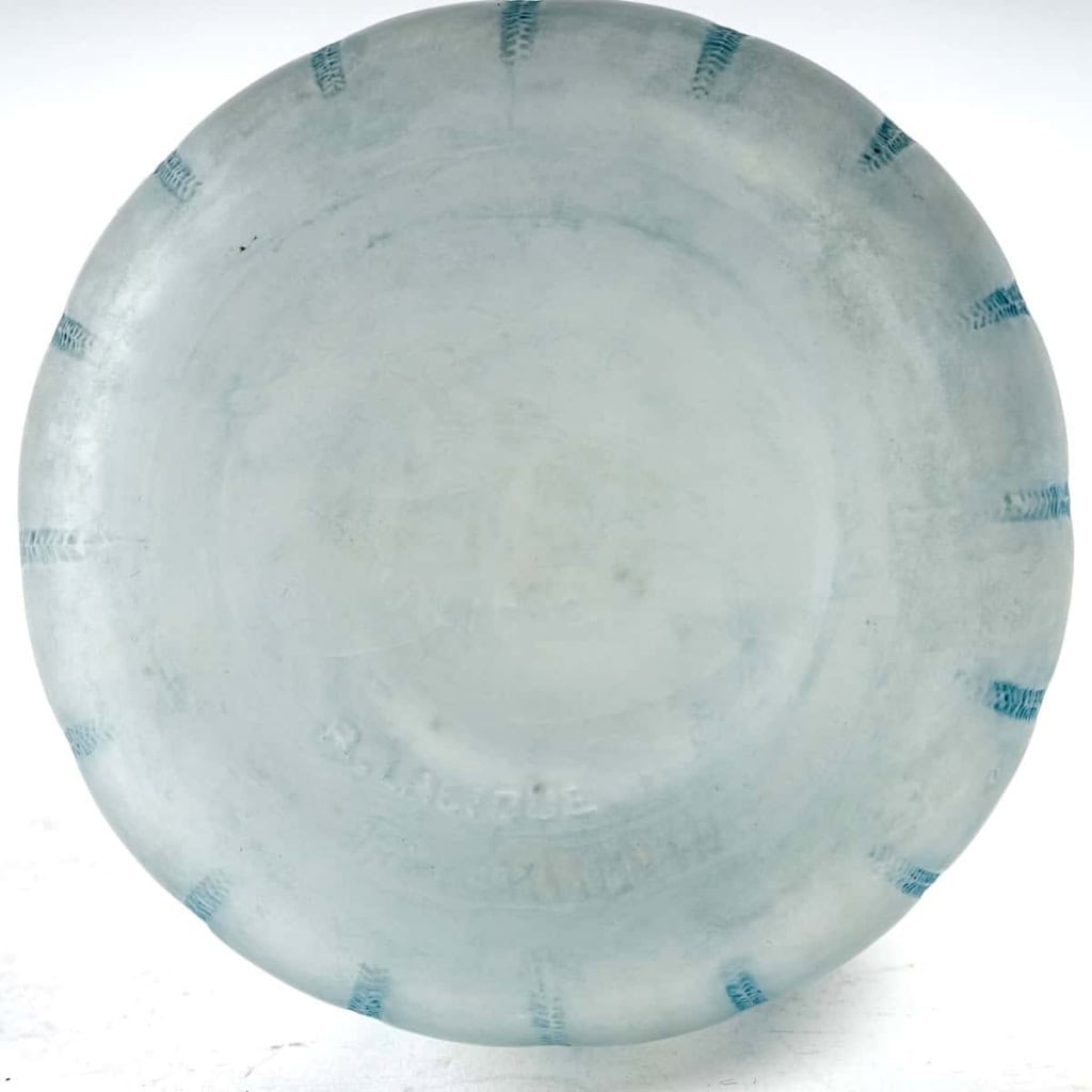 Vase « Mimosa » verre blanc patiné bleu de René LALIQUE | Biron Vase "Mimosa" verre blanc patiné bleu de René LALIQUE