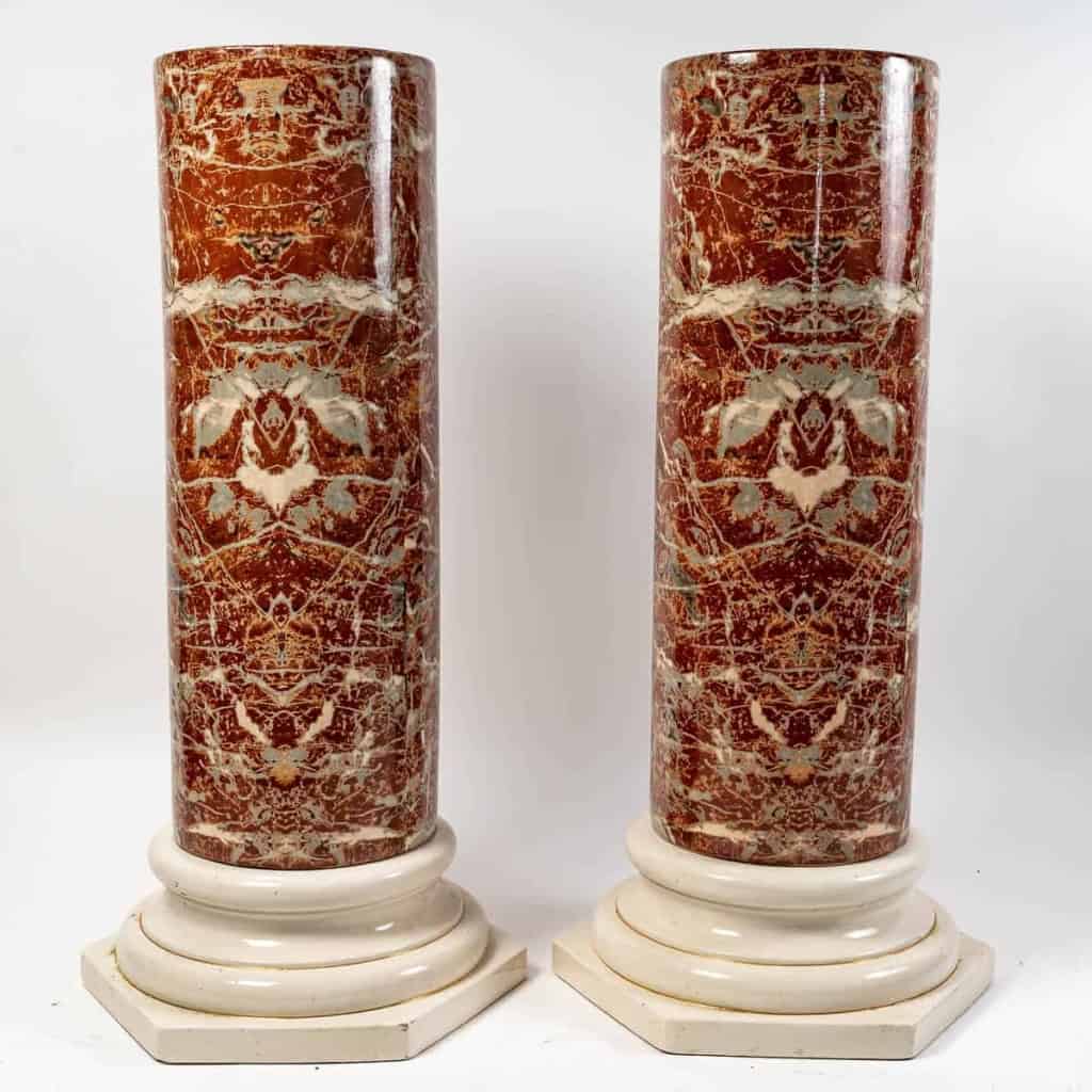 Paire de colonnes en céramique, XXème siècle | Biron ||||||||