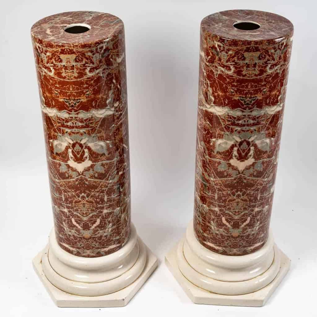Paire de colonnes en céramique, XXème siècle | Biron Paire de colonnes en céramique, XXème siècle