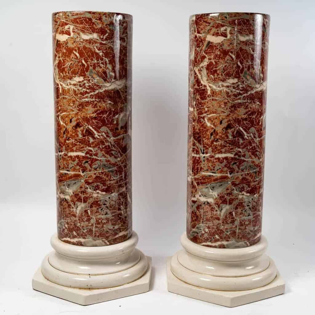 Paire de colonnes en céramique, XXème siècle | Biron Paire de colonnes en céramique, XXème siècle