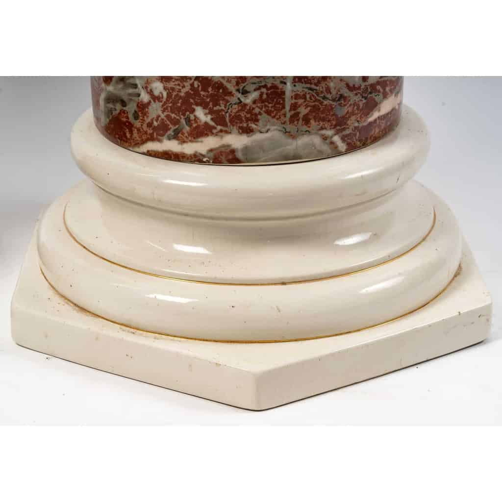 Paire de colonnes en céramique, XXème siècle | Biron Paire de colonnes en céramique, XXème siècle
