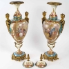 Importante paire de vases multicolores, XIXème siècle | Biron Importante paire de vases multicolores, XIXème siècle