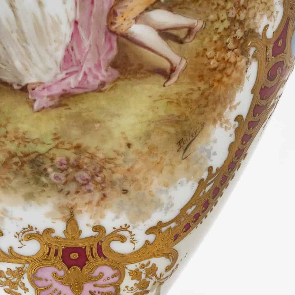 Importante paire de vases multicolores, XIXème siècle | Biron Importante paire de vases multicolores, XIXème siècle