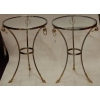 1970/80′ Paire de Guéridons Ou Similaires Bronze Doré Et Argenté Style Maison Charles | Biron |||||||||