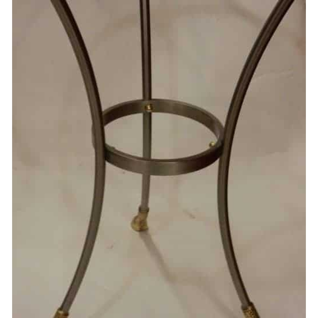 1970/80′ Paire de Guéridons Ou Similaires Bronze Doré Et Argenté Style Maison Charles | Biron 1970/80′ Paire de Guéridons Ou Similaires Bronze Doré Et Argenté Style Maison Charles