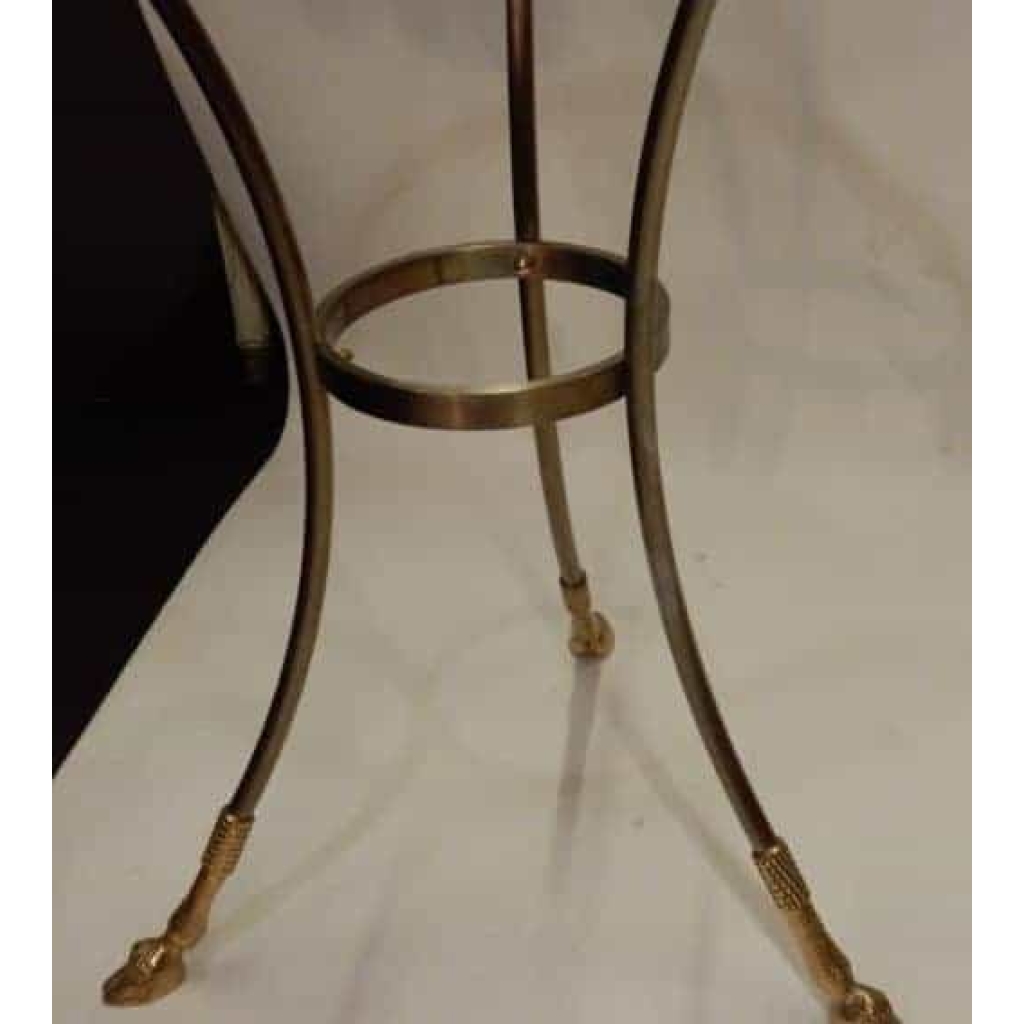 1970/80′ Paire de Guéridons Ou Similaires Bronze Doré Et Argenté Style Maison Charles | Biron 1970/80′ Paire de Guéridons Ou Similaires Bronze Doré Et Argenté Style Maison Charles
