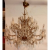 1950′ Lustre Cage en Cristal de Bohême 10 Bras 15 Lampes | Biron |||||||||