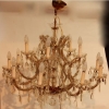 1950′ Lustre Cage en Cristal de Bohême 10 Bras 15 Lampes | Biron 1950′ Lustre Cage en Cristal de Bohême 10 Bras 15 Lampes