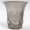 Vase « Chevaux » en verre blanc patiné gris de René LALIQUE | Biron |||||||