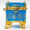 Coffret en opaline bleue et bronze doré d'époque, XIXème siècle