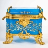Coffret en opaline bleue et bronze doré d'époque, XIXème siècle