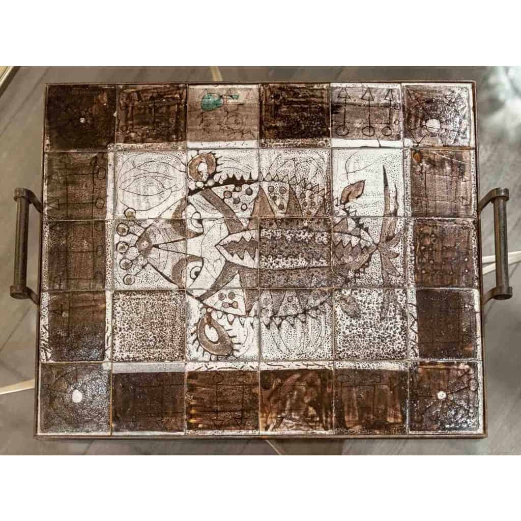 Plateau en céramique à décor d’un poisson, années 1950 | Biron Plateau en céramique à décor d'un poisson, années 1950