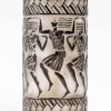 Brûle-Parfums "Danseuses Egyptiennes" verre blanc émaillé noir d'origine de René LALIQUE