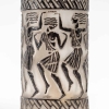 Brûle-Parfums "Danseuses Egyptiennes" verre blanc émaillé noir d'origine de René LALIQUE