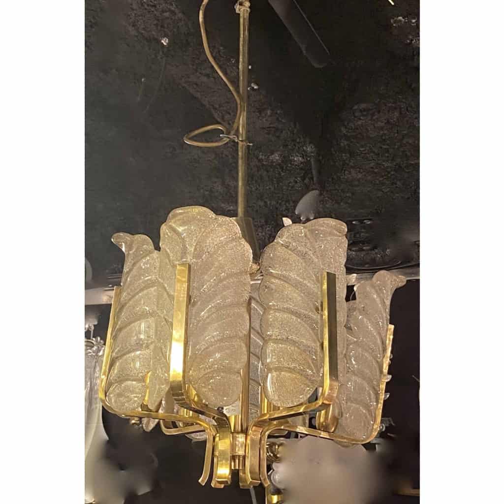 1970′ Lustre 6 Ampoules Par Carl Fagerlund en Cristal Diamètre 38x Hauteur: 70 cm | Biron ||||||
