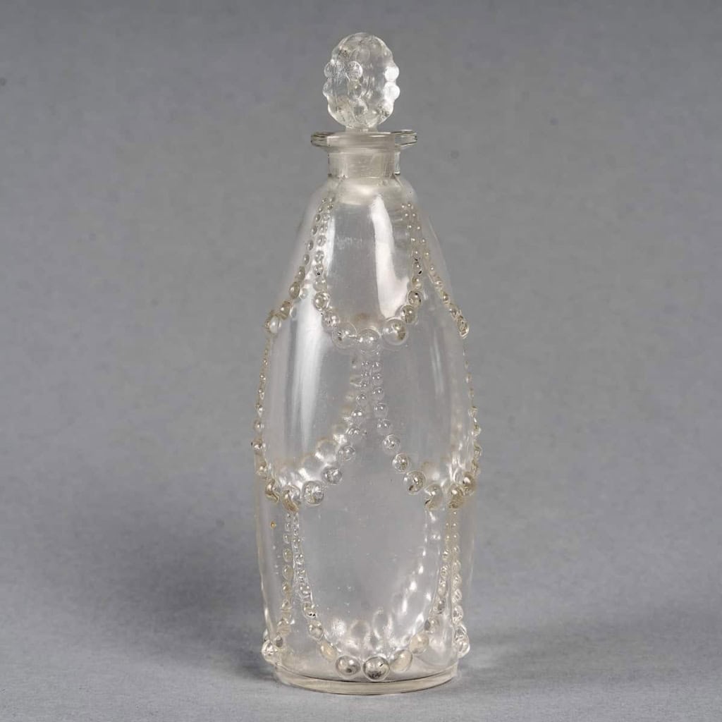 Flacon « Palerme » verre blanc de René Lalique | Biron Flacon "Palerme" verre blanc de René Lalique