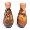 Paire de vases en pate de verre de Gallé, XXème siècle
