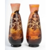 Paire de vases en pate de verre de Gallé, XXème siècle