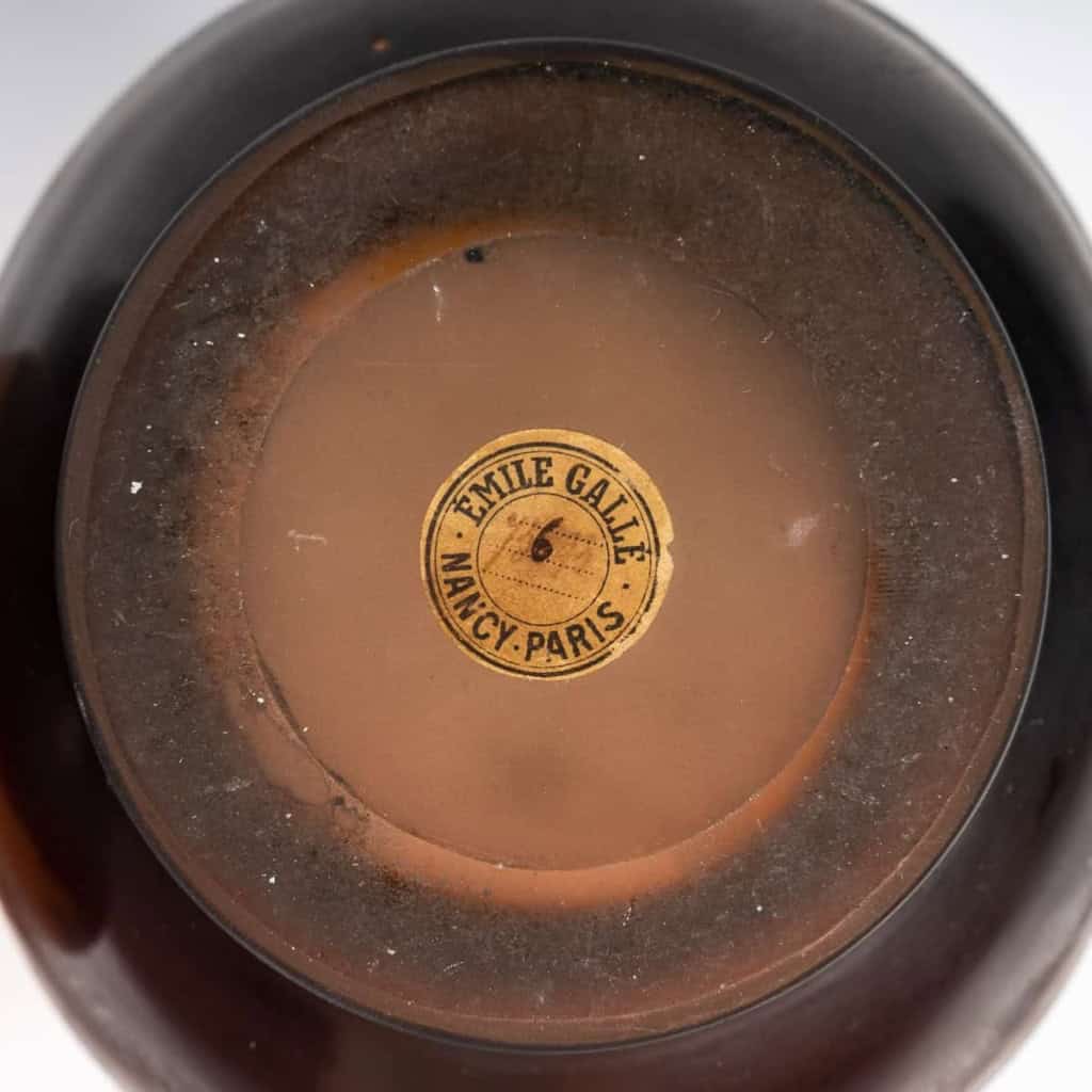 Paire de vases en pate de verre de Gallé, XXème siècle