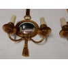 1950/70′ Paire d’Appliques en Bronze Doré Avec Miroir Convexe Signée Petitot | Biron 1950/70′ Paire d’Appliques en Bronze Doré Avec Miroir Convexe Signée Petitot