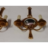 1950/70′ Paire d’Appliques en Bronze Doré Avec Miroir Convexe Signée Petitot | Biron 1950/70′ Paire d’Appliques en Bronze Doré Avec Miroir Convexe Signée Petitot