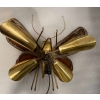 1970’Applique Papillon en Bronze ou Laiton, Duval Brasseur Ou Isabelle Faure, 4 Ampoules, Ailes d’Agate : 33 X Hauteur 2 | Biron 1970’Applique Papillon en Bronze ou Laiton, Duval Brasseur Ou Isabelle Faure, 4 Ampoules, Ailes d’Agate : 33 X Hauteur 2