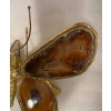 1970’Applique Papillon en Bronze ou Laiton, Duval Brasseur Ou Isabelle Faure, 4 Ampoules, Ailes d’Agate : 33 X Hauteur 2 | Biron 1970’Applique Papillon en Bronze ou Laiton, Duval Brasseur Ou Isabelle Faure, 4 Ampoules, Ailes d’Agate : 33 X Hauteur 2