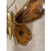 1970’Applique Papillon en Bronze ou Laiton, Duval Brasseur Ou Isabelle Faure, 4 Ampoules, Ailes d’Agate : 33 X Hauteur 2 | Biron 1970’Applique Papillon en Bronze ou Laiton, Duval Brasseur Ou Isabelle Faure, 4 Ampoules, Ailes d’Agate : 33 X Hauteur 2