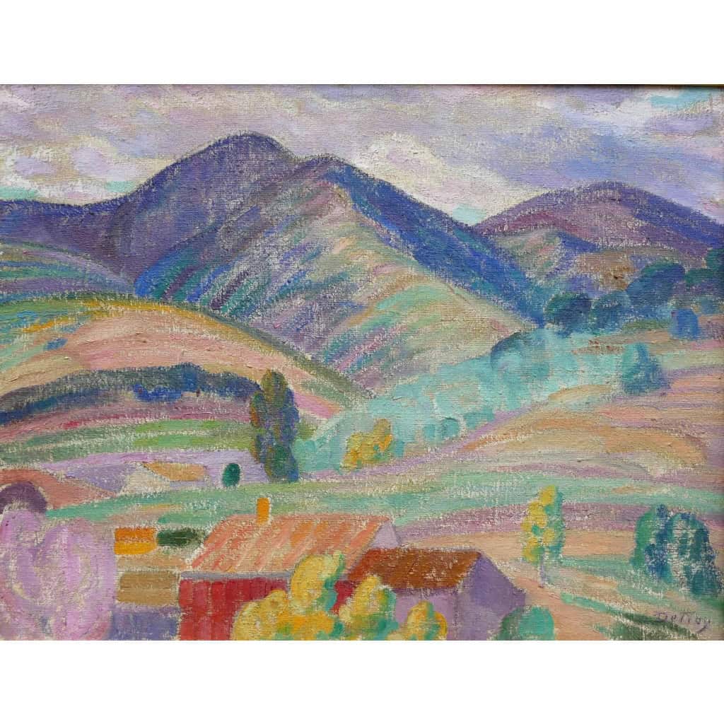 DETROY Léon Paysage de Provence, le Mas dans la montagne Huile sur toile signée Certificat d’authenticité | Biron DETROY Léon Paysage de Provence, le Mas dans la montagne Huile sur toile signée