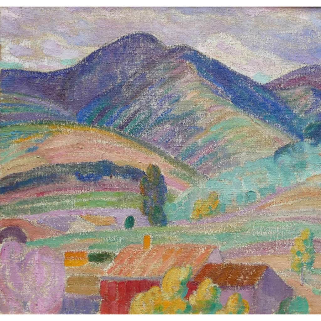DETROY Léon Paysage de Provence, le Mas dans la montagne Huile sur toile signée Certificat d’authenticité | Biron DETROY Léon Paysage de Provence, le Mas dans la montagne Huile sur toile signée