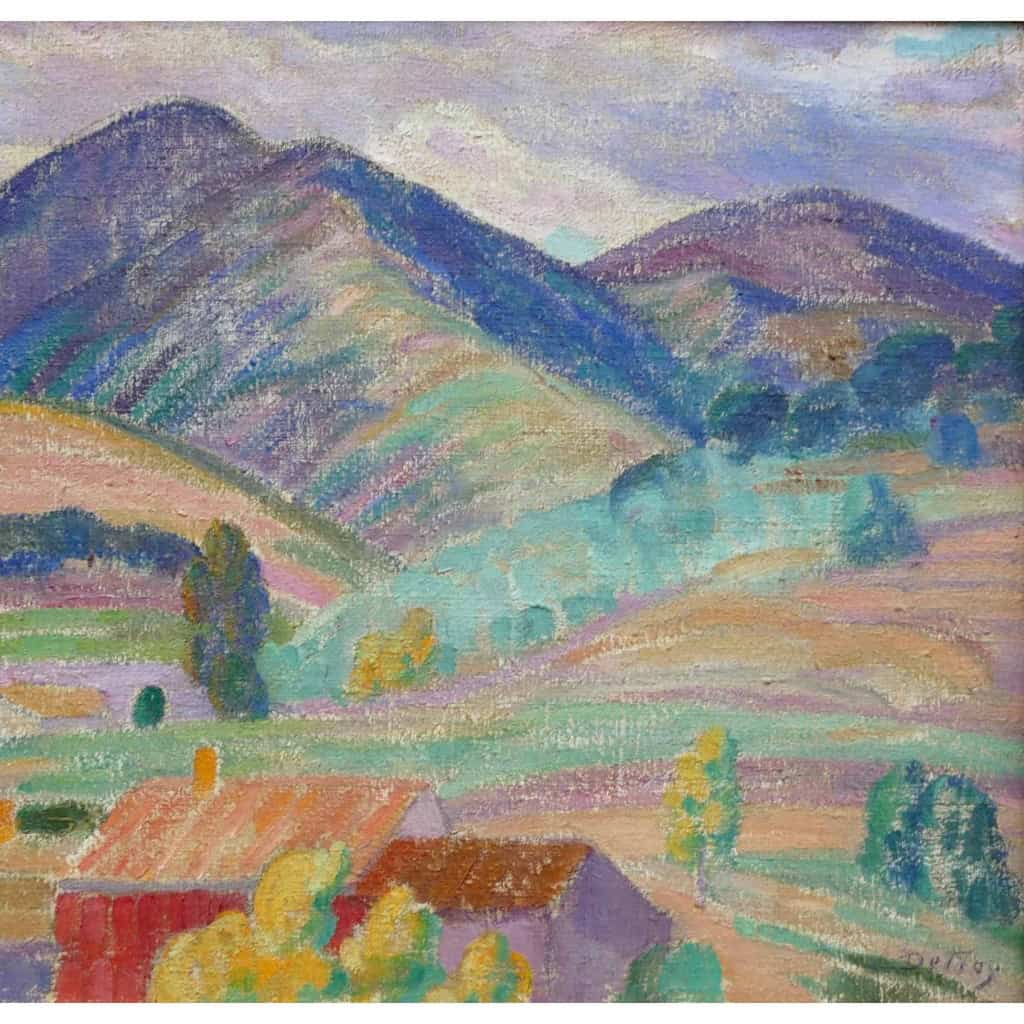 DETROY Léon Paysage de Provence, le Mas dans la montagne Huile sur toile signée Certificat d’authenticité | Biron DETROY Léon Paysage de Provence, le Mas dans la montagne Huile sur toile signée