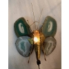 1970’Applique Papillon en Bronze ou Laiton, Duval Brasseur Ou Isabelle Faure, 1 Ampoule, Ailes d’Agate : 30 X Hauteur 38 | Biron 1970’Applique Papillon en Bronze ou Laiton, Duval Brasseur Ou Isabelle Faure, 1 Ampoule, Ailes d’Agate : 30 X Hauteur 38
